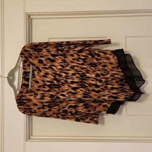 Alfani women's leopard blouse size large